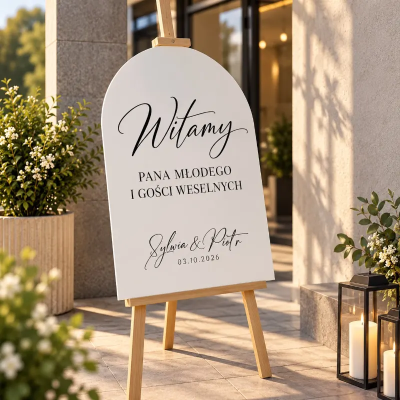 Tablica powitalna – Wesele, realizacja Ananas Studio