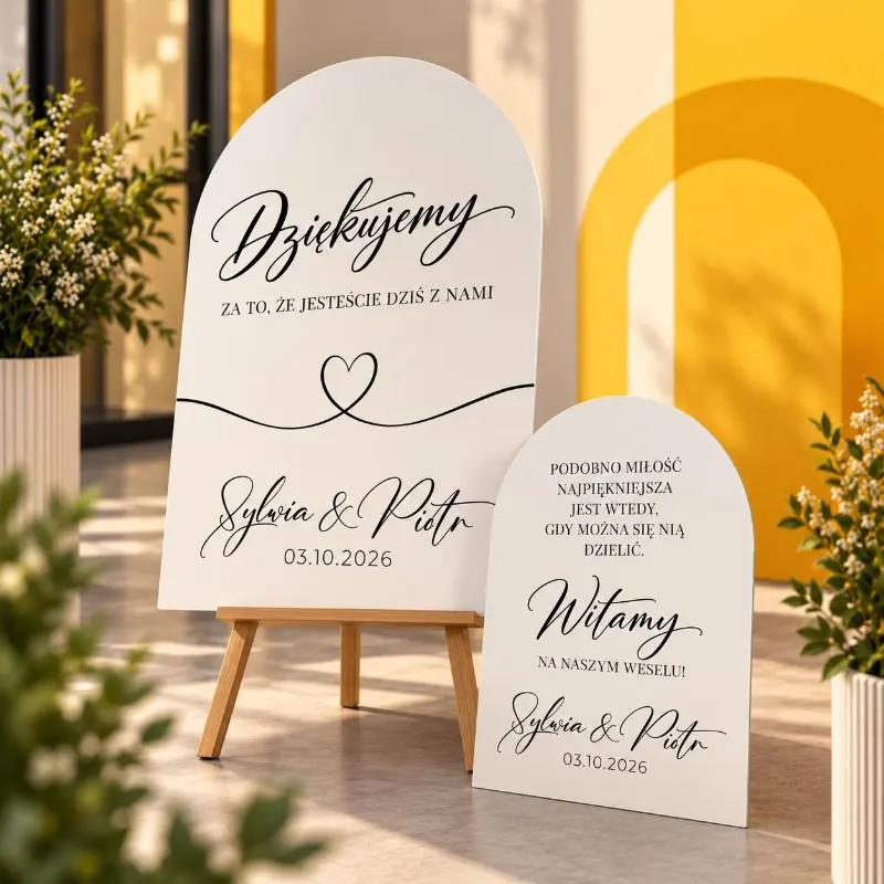 Zestaw tablic weselnych – Wesele, realizacja Ananas Studio